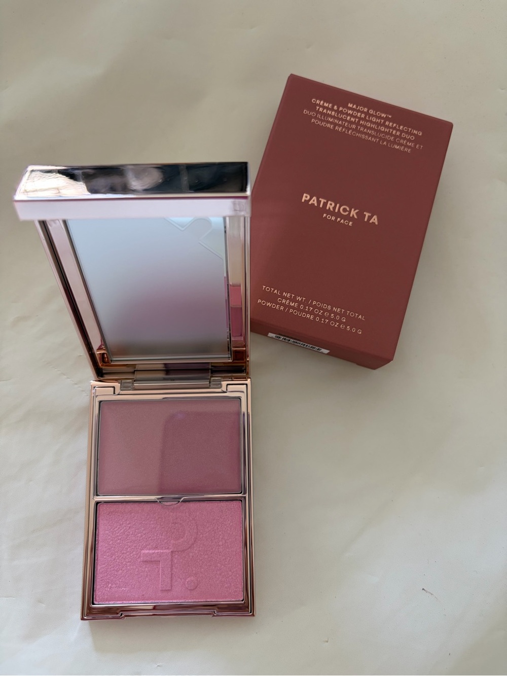 Patrick Ta Major Glow Blush & Highlighter Duo — Baby